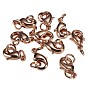 Brass Lobster Claw Clasps, with Rings, Cadmium Free & Lead Free, 10x6x3mm, Hole: 3mm, about 10pcs/bag, Packing Size: 74x105mm