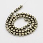 Round Non-magnetic Synthetic Hematite Beads Strands, Imitation Pyrite