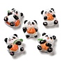 Opaque Resin Decoden Cabochons, Panda with Pumpkin, Mixed Shapes