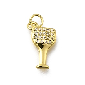 Латунные микропаве прозрачные подвески с фианитом, бокал прелести, без кадмия и без свинца, долговечный, стойки покрытие, с целью перехода в кольце