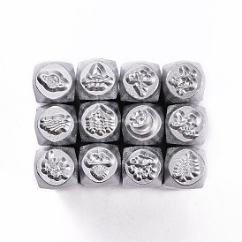 Iron Metal Stamps, for Imprinting Metal, Plastic, Wood, Leather, Natural Theme Pattern