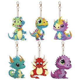 Dragon bricolage diamant peinture pendentif kits de décoration, y compris le panneau acrylique, fermoir de décoration pendentif, chaîne de perles, sac à strass, stylo collant diamant, plaque de plateau et pâte à modeler