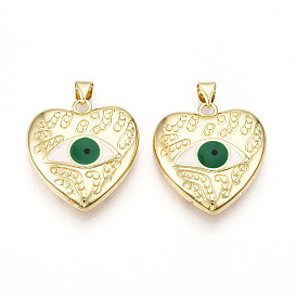 Подвески латуни cmолы, Сердце с глаз, полый