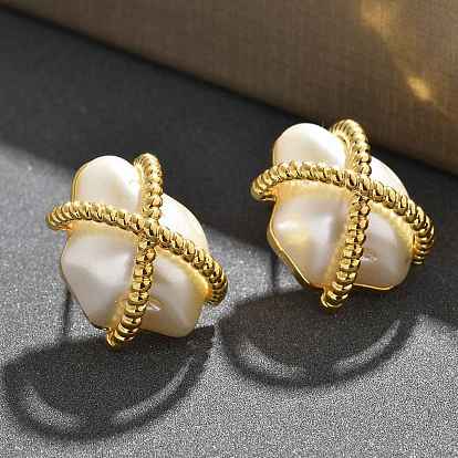 Серьги-гвоздики из латуни abc пластика с имитацией жемчуга, самородки