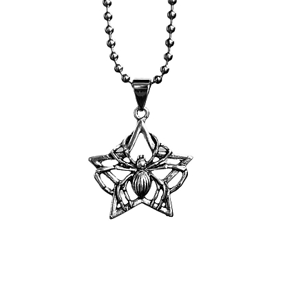 Collares colgante de acero inoxidable, estrella