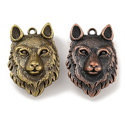 Сплавочные подвески тибетского стиля, волк, без кадмия и без свинца