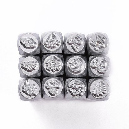 Iron Metal Stamps, for Imprinting Metal, Plastic, Wood, Leather, Natural Theme Pattern
