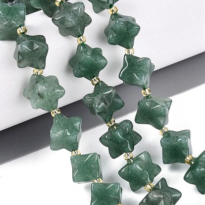 Естественный зеленый авантюрин бисер нитей, звезда, с бисером