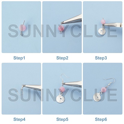 SUNNYCLUE DIY Dangle Earring Making Kits, Including Natural Crackle Agate Beads, Glass Beads, Alloy Beads & Bead Caps & Pendants, Brass Earrings Findings, Iron Eye Pin