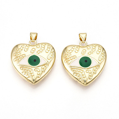 Подвески латуни cmолы, Сердце с глаз, полый