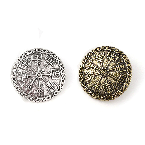 Броши сплава тибетский стиль, монета компас с рунами викингов