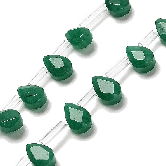 Окрашенные, натуральный Malaysia нефритовые бусы пряди, граненые, слеза, Топ пробуренной