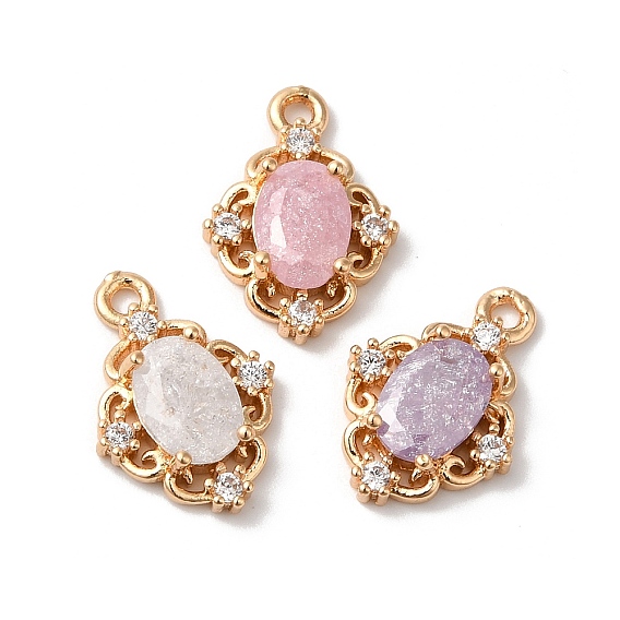 Латунь прелести, со стеклом, формы цветка