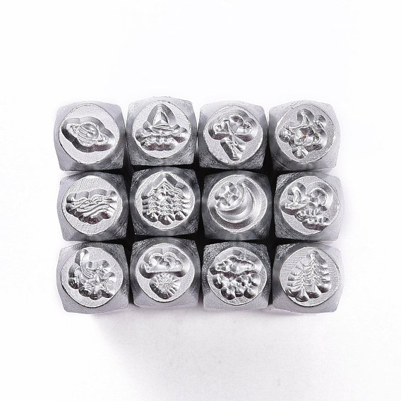 Iron Metal Stamps, for Imprinting Metal, Plastic, Wood, Leather, Natural Theme Pattern