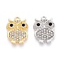 Подвески из сплава с покрытием стойки и стразами, сова