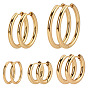 5 пары 5 стили вакуумное покрытие PVD 304 серьги-кольца Huggie Hoop из нержавеющей стали для женщин