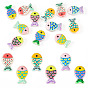 12 piezas 6 colores cuentas de esmalte de vidrio teñidas y calentadas, pescado