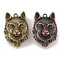 Сплавочные подвески тибетского стиля, волк, без кадмия и без свинца