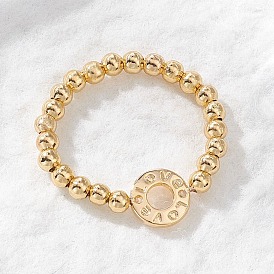 Кольца латуни пальца, круглый со словом любовь