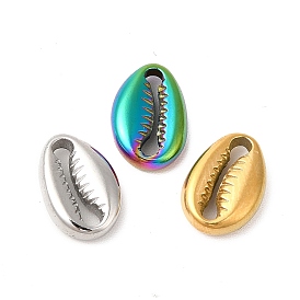 Ion Plating(IP) 304 Stainless Steel Charms, Cowrie Shell Shape