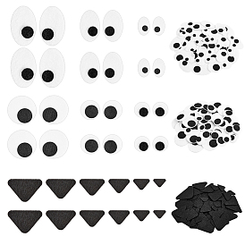 3 Styles Felt Craft Doll Eye & Nose, for DIY Doll Toys Puppet Plush Animal Making