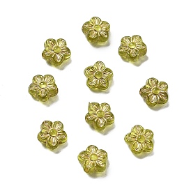 Прозрачные акриловые бусины, золотой металл обвитыми, цветок