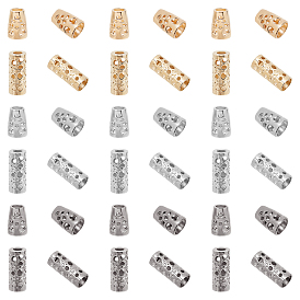 72Pcs 6 Colors Iron Bead Cone, with Zinc Alloy End Caps