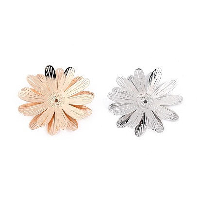 Шапочки и конусы для бусин, латунные, цветок