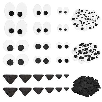 3 Styles Felt Craft Doll Eye & Nose, for DIY Doll Toys Puppet Plush Animal Making