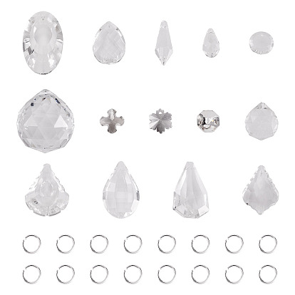 Наборы для изготовления ювелирных изделий своими руками, включая прозрачные стеклянные подвески и звенья, с алюминиевыми кольцами для прыжков