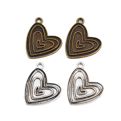 Сплавочные сеттинги для кулона, тибетский стиль, без кадмия и без свинца, сердце