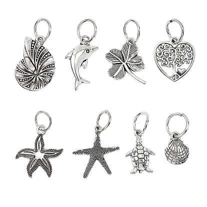 Tibetan Style Alloy Pendants, Mixed Shapes