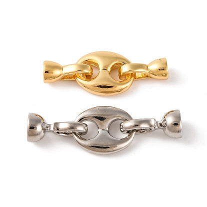 Латунь раз по сравнению с застежками, без кадмия, без никеля и без свинца, овал / кофейное зерно