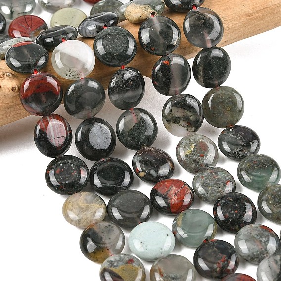 Природные африканские гелиотроп бисер пряди, плоско-круглые