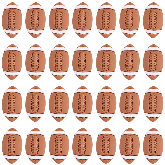 50 pièces cabochons en résine opaque sport, brun