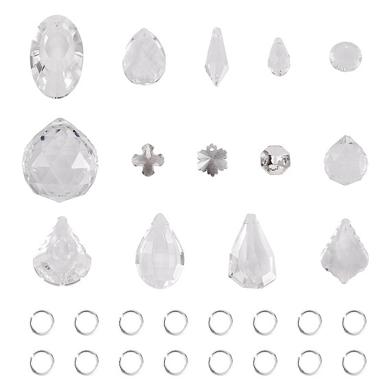 Наборы для изготовления ювелирных изделий своими руками, включая прозрачные стеклянные подвески и звенья, с алюминиевыми кольцами для прыжков