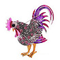 Rhinestone Rooster Brooch Pin, Chinese Zodiac Alloy Badge for Backpack Clothes