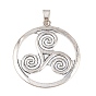Тибетский сплав стиля большие кулоны, Плоский круглый подвесной элемент с трискелем/трискелионом.