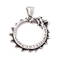 Tibetan Style 304 Stainless Steel Pendants, Ring