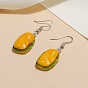 Iron Resin Dangle Earrings for Women, Platinum