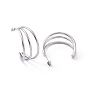 304 Stainless Steel C-shape Stud Earrings, Chunky Half Hoop Earrings for Women