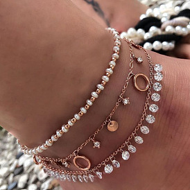 Minimalist Tassel Layered Anklet Set for Women - 3 Pieces