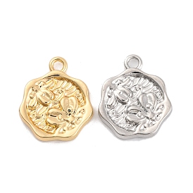 Alloy Pendants, Polygon with Flower