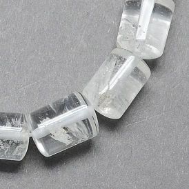 Natural Quartz Crystal Column Beads Strands, Rock Crystal Beads, 14x10mm, Hole: 1mm, about 28pcs/strand, 15.7 inch