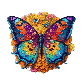 Rompecabezas de madera, Rompecabezas de mariposas con mandalas para niños adultos