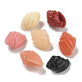 Synthetic Coral Carved Beads Strands, Dyed, Spiral Shell Shape