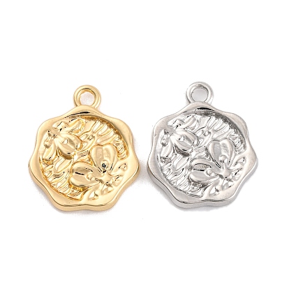 Подвески из сплава , многоугольник с цветком