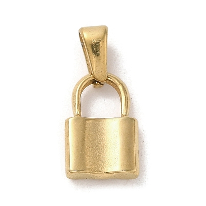 Vacuum Plating 304 Stainless Steel Charms, Padlock Charm