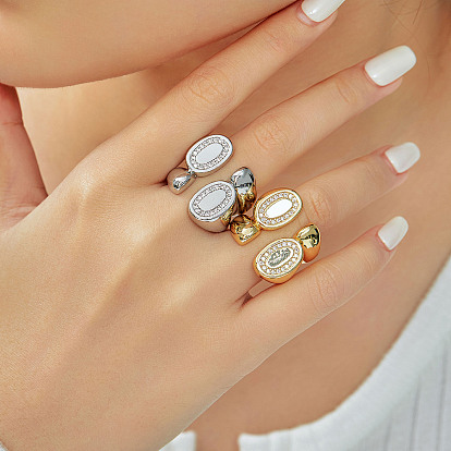 Винтажные роскошные овальные манжеты из латуни с двойной петлей и кубическим цирконием, идеальный подарок на день святого валентина