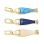 Brass Micro Pave Clear Cubic Zirconia Pendants, with Arylic, Fish Charms, Long-Lasting Plated, Rack Plating, Lead Free & Cadmium Free, Real 18K Gold Plated